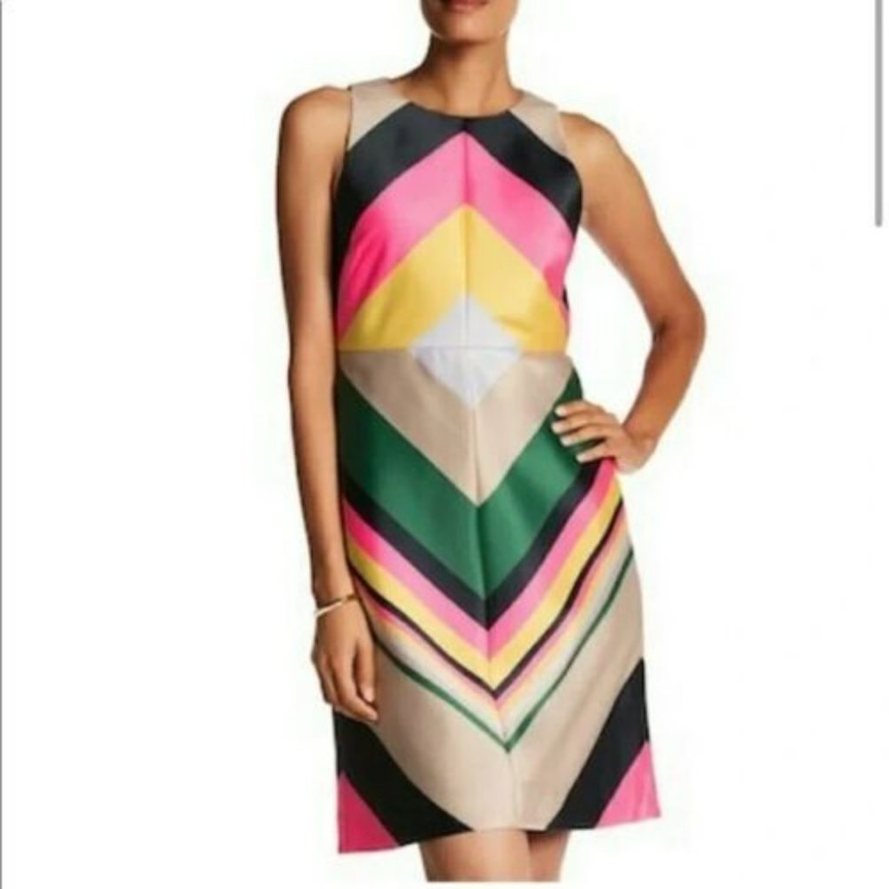 J. CREW COLLECTION chevron block colors dress Sz 0